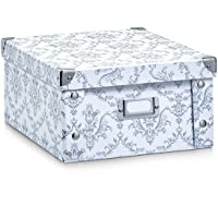 Zeller 17972 Caja de almacenaje de cartón Blanco (Vintage White) 31 x 26 x 14 cm